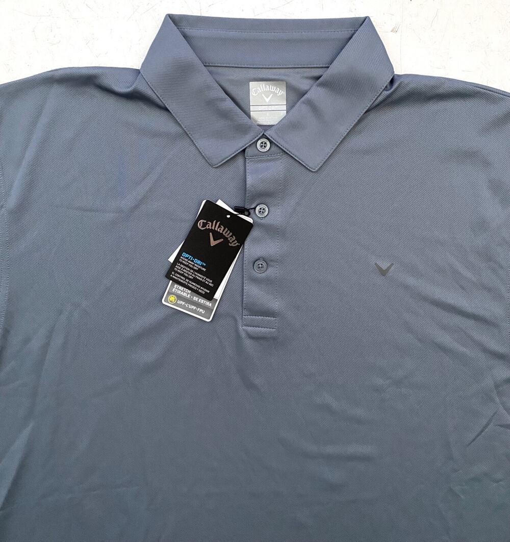 Callaway Opti-Dri Flint Stone Gray Twill Nwt Golf Shirt Large Tall LT
